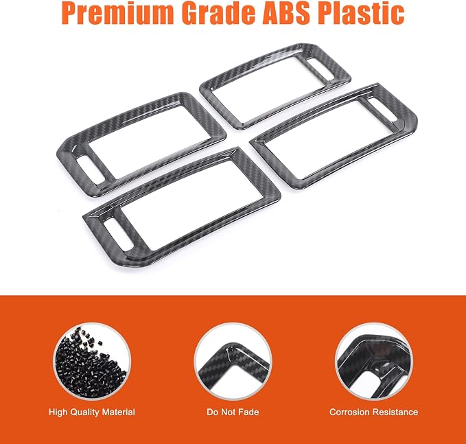 Daeiclru Car Center Console Air Outlet Trim Cover Compatible with Nissan Frontier 2022 2023 2024, ABS Center Console Side Air Outlet AC Vent Protect Cover Frame Accessories (Carbon Fiber Pattern)