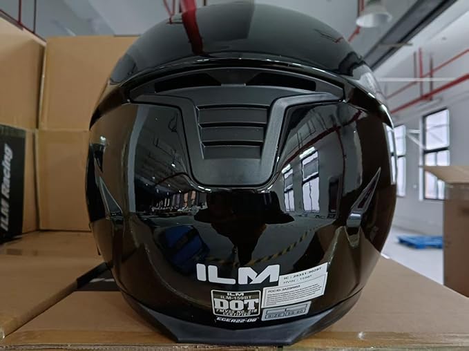 ILM 159BT Bluetooth Modular Motorcycle Helmet 2-3 Riders Intercom Full Face Flip up Casco DOT with Face Mask (GlossBlack, L)