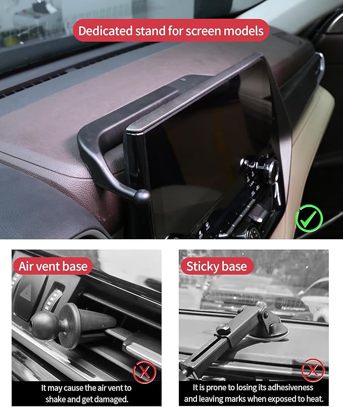 15W Wireless Fast Charger for Toyota Highlander/Hybrid 2020-2026 Accessories 8/12.3-inch Screen Fixed Clip, Auto Accessories Navigation Bracket, Interior Decoration Mobile Phone Mount