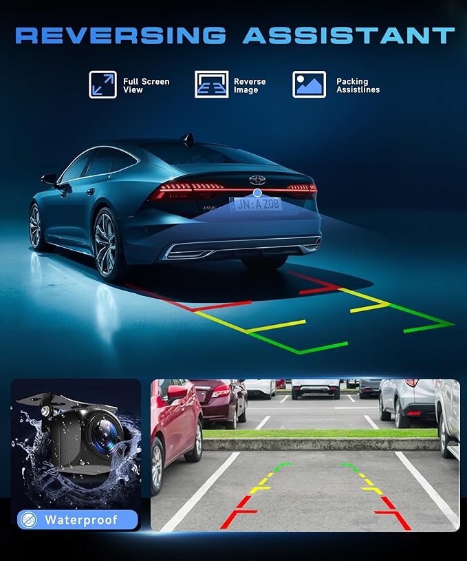4 Channel 360° Dash Cam, 2K Front 1080P Rear Left Right, 3" IPS Screen, 5G WiFi APP Control, 8 IR Night Vision, G-Sensor, Loop Recording, 24/7 Parking Monitoring for Cars, Trucks, SUVs