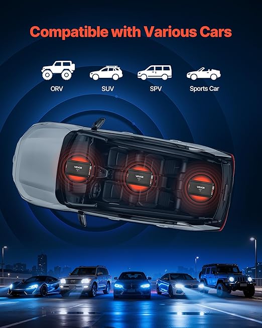 VEVOR 4 Channel Car Audio Amplifier 2 Ohm Stable Bridgeable Class A/B Full Range Amp Max Power 4 x 250W @ 4 Ohm / 4 x 500W @ 2 Ohm for Car SUV Truck Off-Road