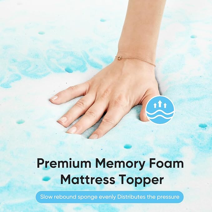 OLIXIS 3 Inch Twin Size Gel Infused Memory Foam Mattress Topper, Soft Breathable Cooling Bed Pad, a Comfortable Bed Mattress Overlay for Bedroom, RV, Camper and Sleeper Sofa, CertiPUR-US Certified