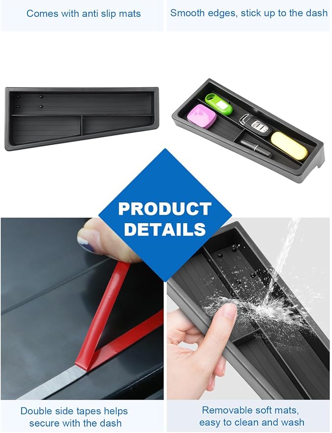 CDEFG for 2025 2026 VW ID.4 Center Console Organizer Dashboard Storage Tray 12.9-Inch Touchscreen for 2025 2026 VW Volkswagen ID.4 Accessories Dash Organizer 12.9" Behind-Screen Tray