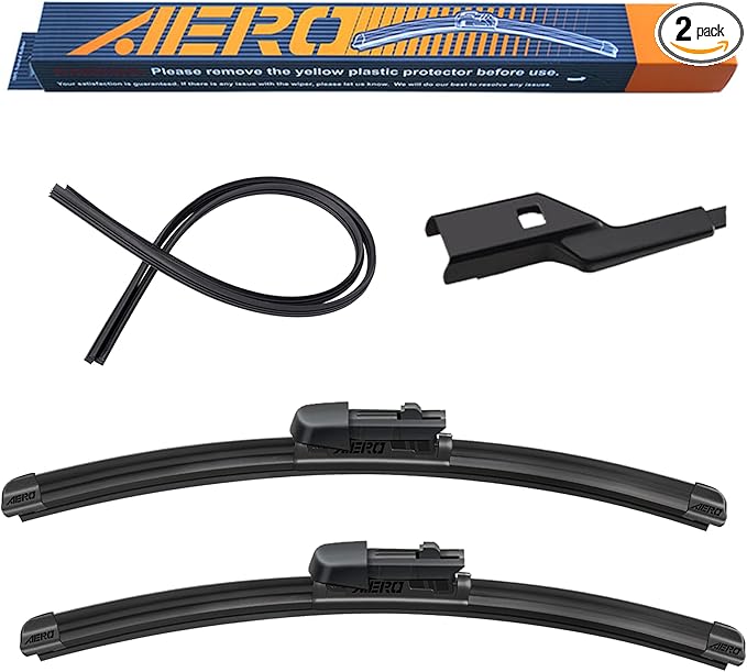 AERO Avenger 22"+21" Premium All-Season Windshield Wiper Blades with Extra Rubber Refills OEM Replacement for Ford Maverick 2023-2022 (Set of 2)