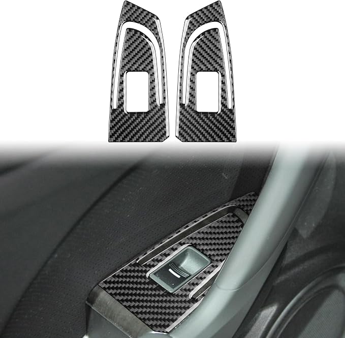 Black Soft Carbon Fiber car Interior Rear Window 2/Piece Decorative Sticker Suitable for Acura TSX 09-14 Carbon Fiber car Interior
