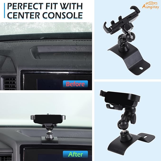 Aunginsy Car Cell Phone Mount Compatible with Nissan Frontier 2022-2024 Center Console Phone Holder Dash Panel Mobile Phone Bracket Universal Phone Navigation Stand Fit All Smart Phones Accessories
