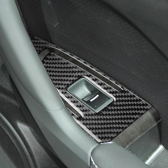 Black Soft Carbon Fiber car Interior Rear Window 2/Piece Decorative Sticker Suitable for Acura TSX 09-14 Carbon Fiber car Interior