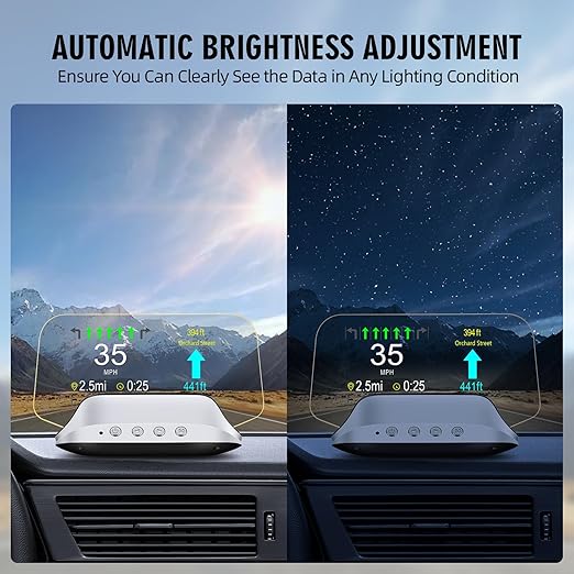 OBD2 Digital Speedometer for Car with Turn Indication, OBD2 & GPS Dual System, RPM, Water Temp, PSI, Volt, Mileage, 4 Alarm, Heads up Display HUD Projector MPH for Most 2008+ Sedan