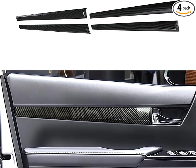 4Pcs Inner Door Molding Trim, Imitation Carbon Fiber Interior Door Panel Decor Accessories Compatible with Toyota Hilux 2016-2025