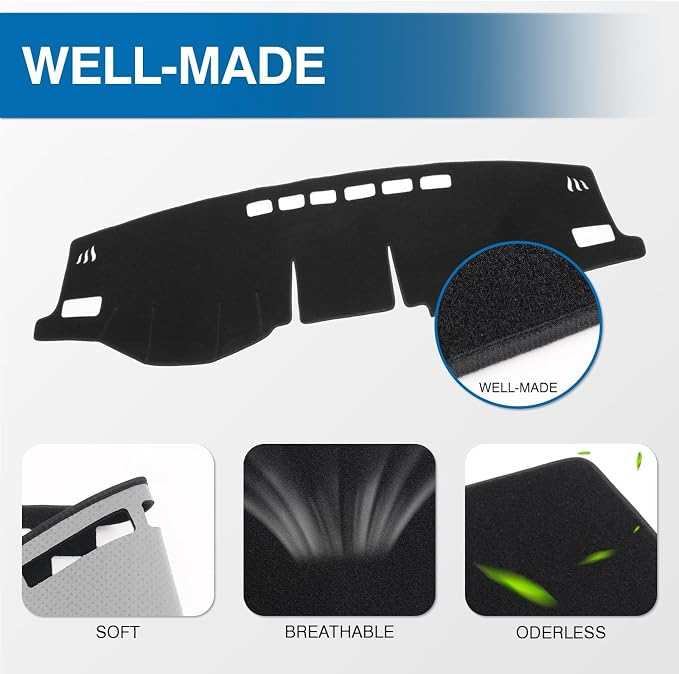 KUST Black Dash Cover Mat for Toyota RAV4 2019-2025 Left Hand Driving Non-Slip Dashboard Cover Interior for RAV4 Accessories Custom Fit Dash Mat Sunshade Windshield Glare