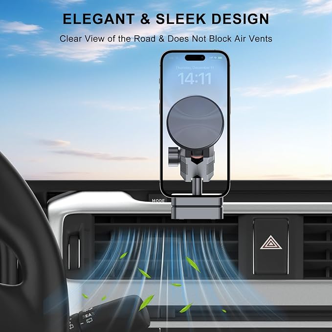 5th Gen Toyota 4Runner Phone Mount Holder, Dash Metal Magnetic Phone Holder for 4Runner 2024 2023 2022 2021 2020-2010, Toyota 4Runner Accessories for All Smartphones, 360° Adjustable, Easy to Install