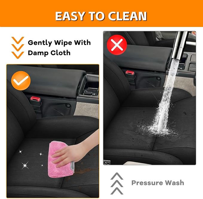 Front Seat Cover Compatible with 1994-1996 Chevy Corvette C4 Standard, Heavy Duty Cationic Linen Fabric Seat Protector