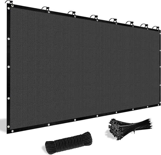 Shade&Beyond Customized Size 19' X 21' Shade Cloth with Grommets, 90% UV Protection UV Protection Mesh Tarp Sun Screens for Patio GN04, Dark Gray