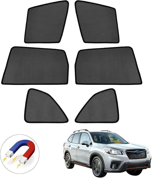 Mixsuper Window Shades for Subaru Forester 2019-2024 Accessories Side Rear Window Covers Foldable Mesh Sunshade Sun Visor Shield Privacy Protection UV Rays Keep Vehicle Cool 6PCS