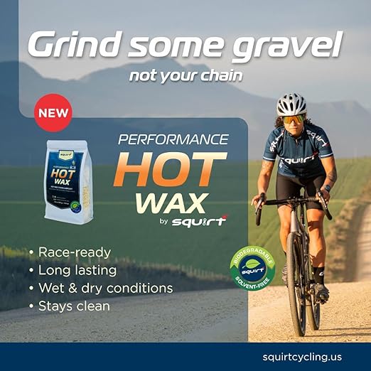 Squirt Performance Hot Melt Bike Chain Wax Granules for Clean, Quiet & Durable Lubrication - Bicycle Chain Wax Lubricant for Racing & All-Weather Cycling - Biodegradable & PFAS-Free, 500 g / 17.6 oz