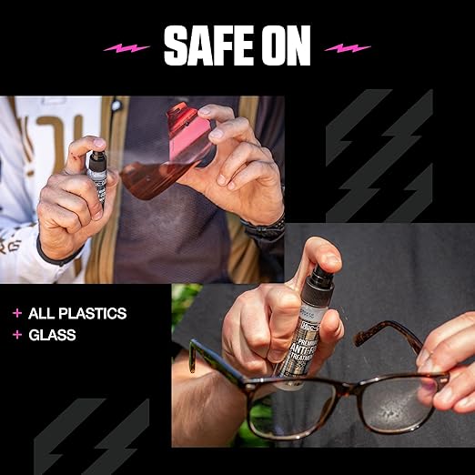 Muc Off Premium Anti-Fog Treatment, 30 Milliliters - Long-Lasting, Intensive Anti-Mist Spray - Suitable for Helmet Visors, Goggles and Glasses