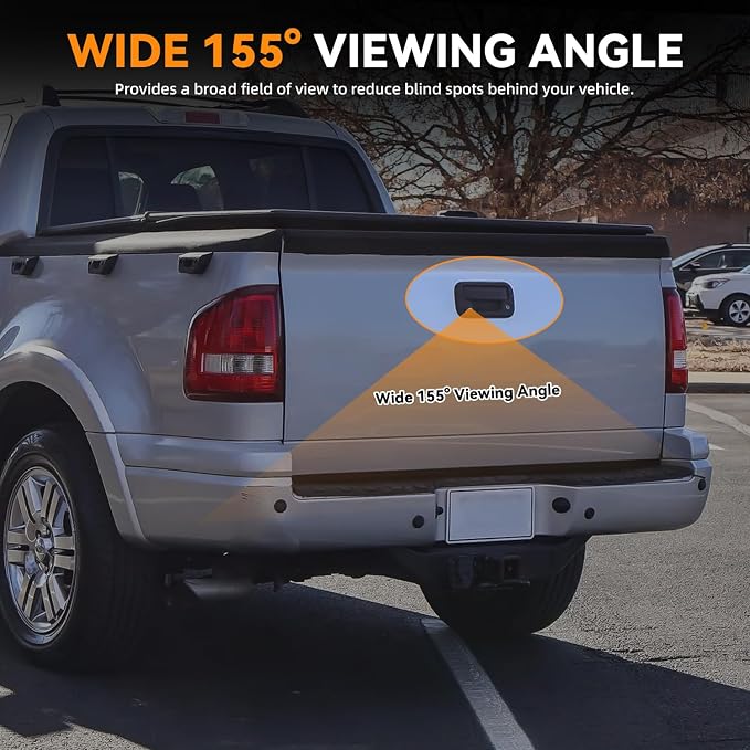 Deal Tailgate Handle Backup Camera w/Key Hole Compatible with Ford 04-14 F150 08-16 F250/F350/F450/F550 Super Duty 07-10 Explorer Sport Trac 06-14 Mark LT Rear View Camera w/Power Cable RCA Plug