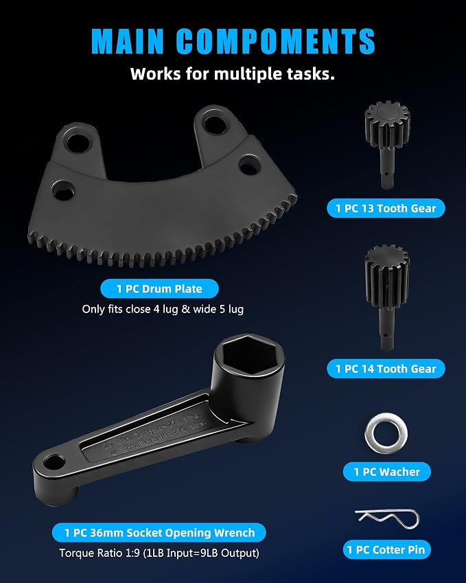 000133 Torque Multiplier Leverage Tool for VW Bug/Vo-lkswagen Beetle 1950-1979, 36mm Axle Nut & Flywheel Gland Nut Removal/Installation Tool