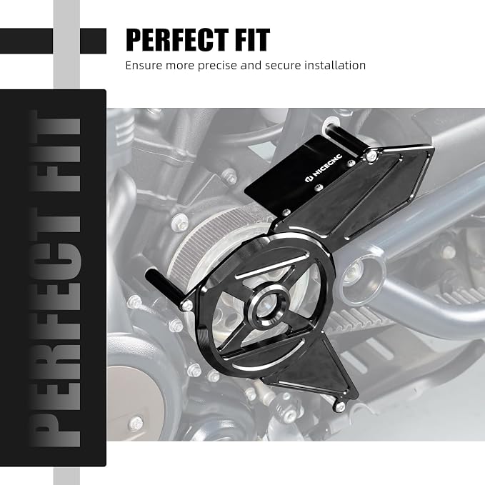 NICECNC Black Transmission Sprocket Cover Sprocket Protector Aluminum Compatible with Harley Sportster S RH1250S 2021-2024, Nightster RH975 2022-2024, Replacement for 34800055, See Fitments