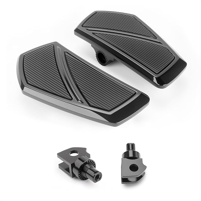 Front Footpegs Rider Floorboards Compatible with Kawasaki Vulcan S 650 Accessories 2015-2025 Anti-Slip Wide Motorcycle Highway Pegs (Black)