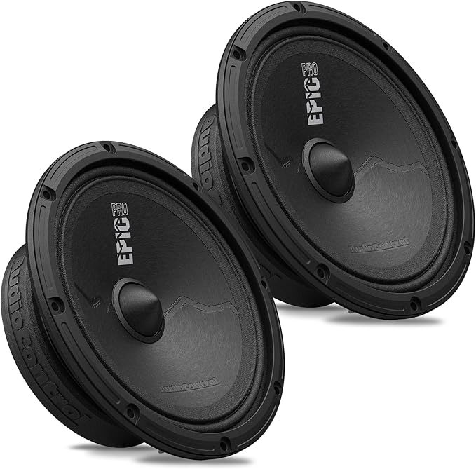 AudioControl EPICPRO6S Epic PRO 6.5" Slim Shallow-Mount Midrange Car Speakers Set (Pair), 300W, 4 Ohm, Rear or Front Door Speakers for Truck or Car Audio System, Pro Audio High SPL Component Speakers