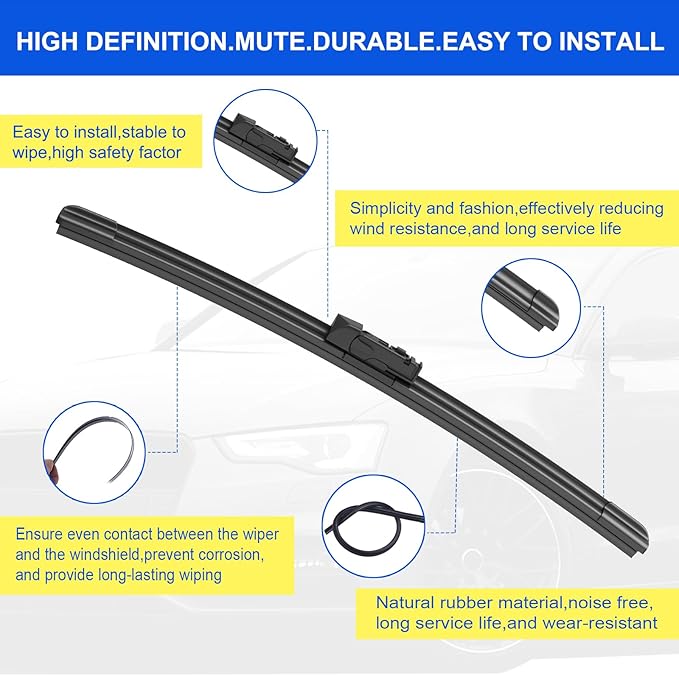 ANIKLUIM® 26"+16" Wiper Blades with 12" Rear Wiper Blade Set Replacement for 2018-2023 Impreza Crosstrek Windshield Wipers Original Factory Quality (Pack of 3)