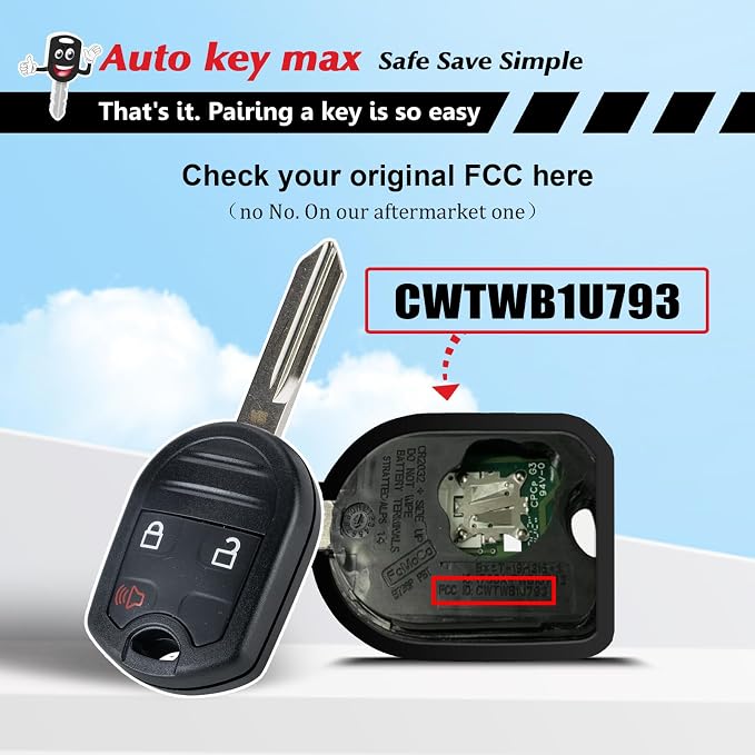 2 Programmable Keyfob Tool, Replacement Car Keys Fob and DIY Programmer Kit for 2011-2015 Ford F150 Flex Expedition Expedition Taurus