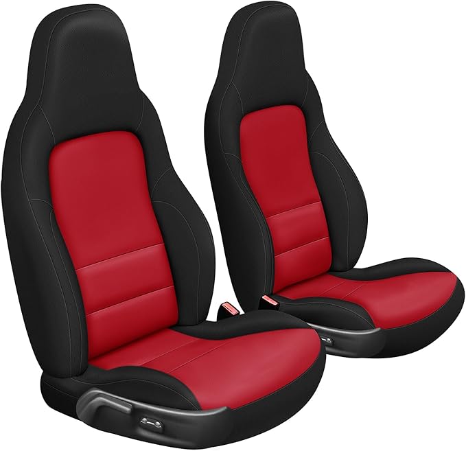 SAPUBK Custom-Fit Front Seat Covers Replace for 2005-2013 Chevy Corvette C6, Driver and Passenger Premium Leather with Composite Soft Foam Lining Seat Cover