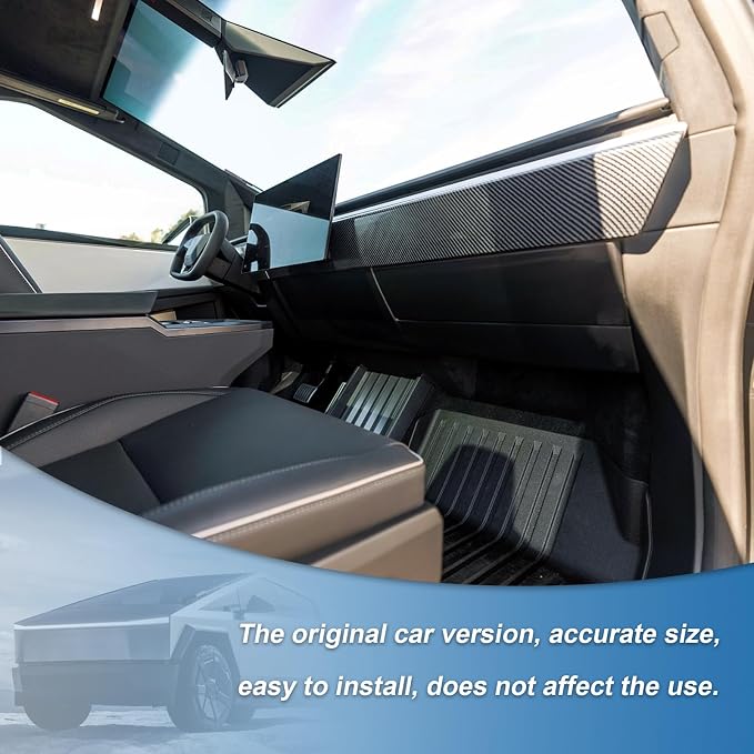 Carbon Fiber Central Control Dashboard Panel Cover Compatible with Tesla Cybertruck 2024-2026