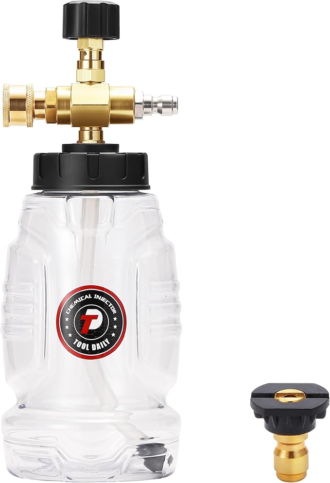 Tool Daily Chemical Injector for Pressure Washer, Foam Cannon with 1/4 Inch Quick Connecto