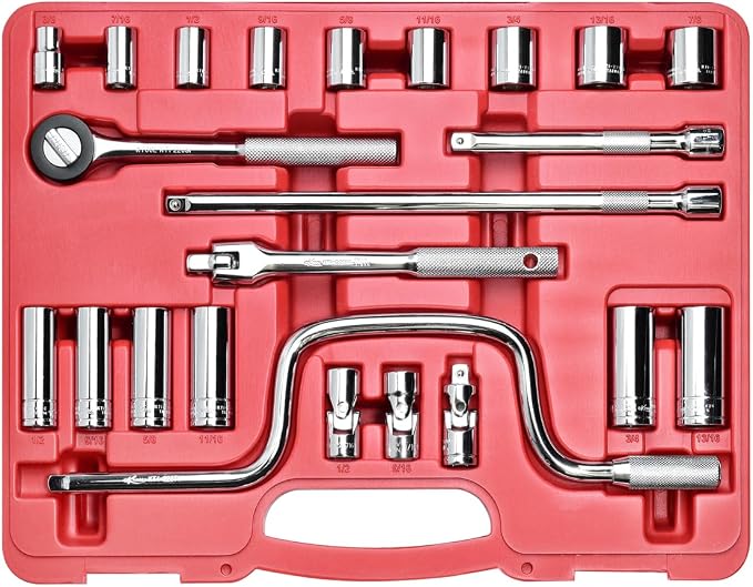 K Tool International Socket Set Pro 23 Piece 3/8 in. Dr Chrome
