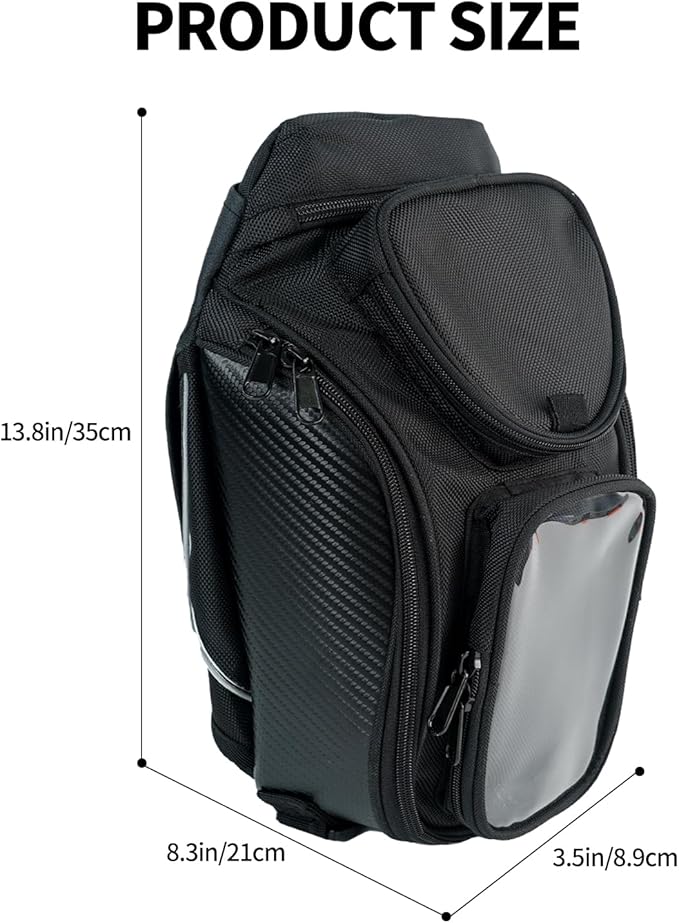 Motorcycle Tank Bag Universal Waterproof Oxford Fabric with Strong Magnetic，Magnetic Tank Bag, fits Harley Davidson, Indian, Honda, Yamaha, Suzuki and more
