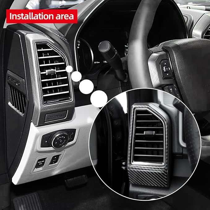 BETTERHUMZ Air Conditioning CD Control Panel Display Screen Outlet Trim Compatible with Ford F150 Raptor 2015-2020 Carbon Fiber