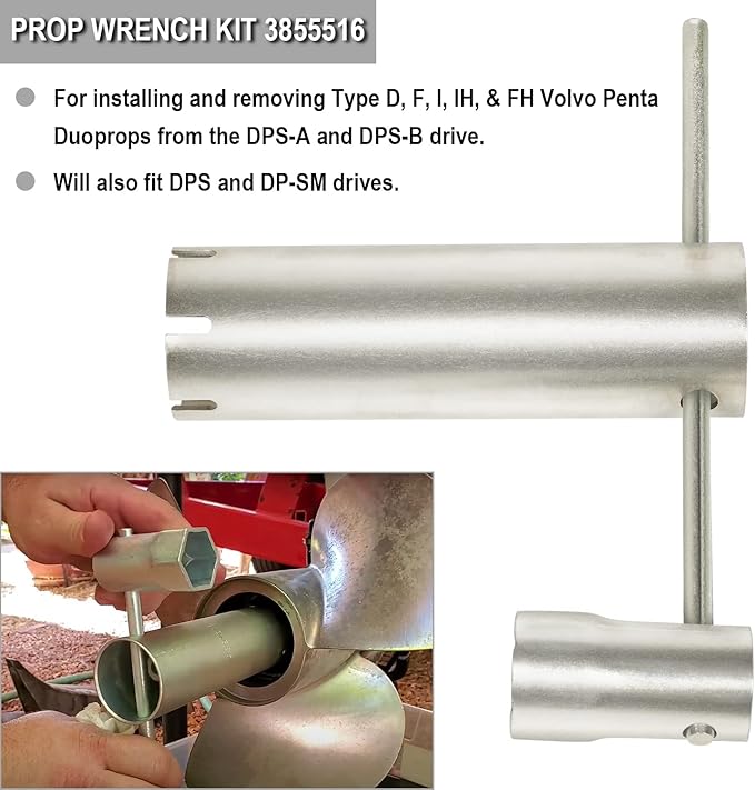 Duo Prop Tool Kit 3855516 Propeller Wrench Installer & Removal Tools Fit For Volvo Penta Drives DPS-A DPS-B DP-SM Tool Kit For D, F, FH, I, IH Series Propellers Duoprop