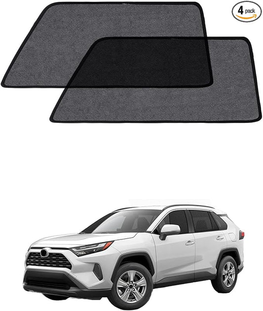 Car Window Shade for Toyota RAV4 2019-Now,2 Pack UV & Glare Protection, Breathable Privacy Screen, Insect & Bug Blocker Magnetic Mesh Side Rear Sun Shades for Baby Camping, Napping & Travel