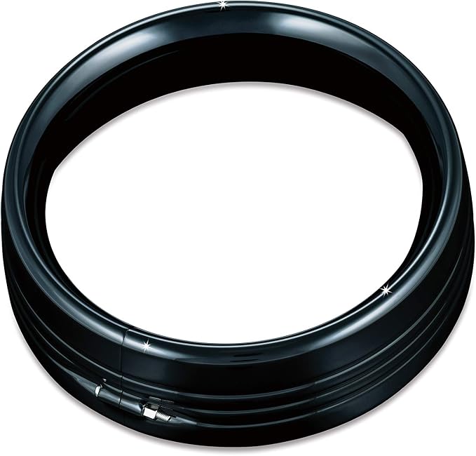Kuryakyn 7276 Motorcycle Lighting Accessory: 7" Headlamp/Headlight Trim Ring for 1983-2019 Harley-Davidson Motorcycles, Gloss Black