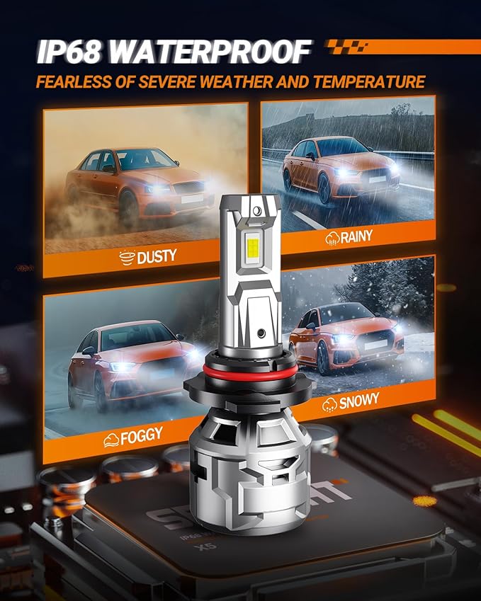 SEALIGHT H11/H8/H9 Light Bulbs 30000LM, 6500K Cool White Fog Lights for Powersports, Real 1:1 Mini Size Plug and Play, Pack of 2