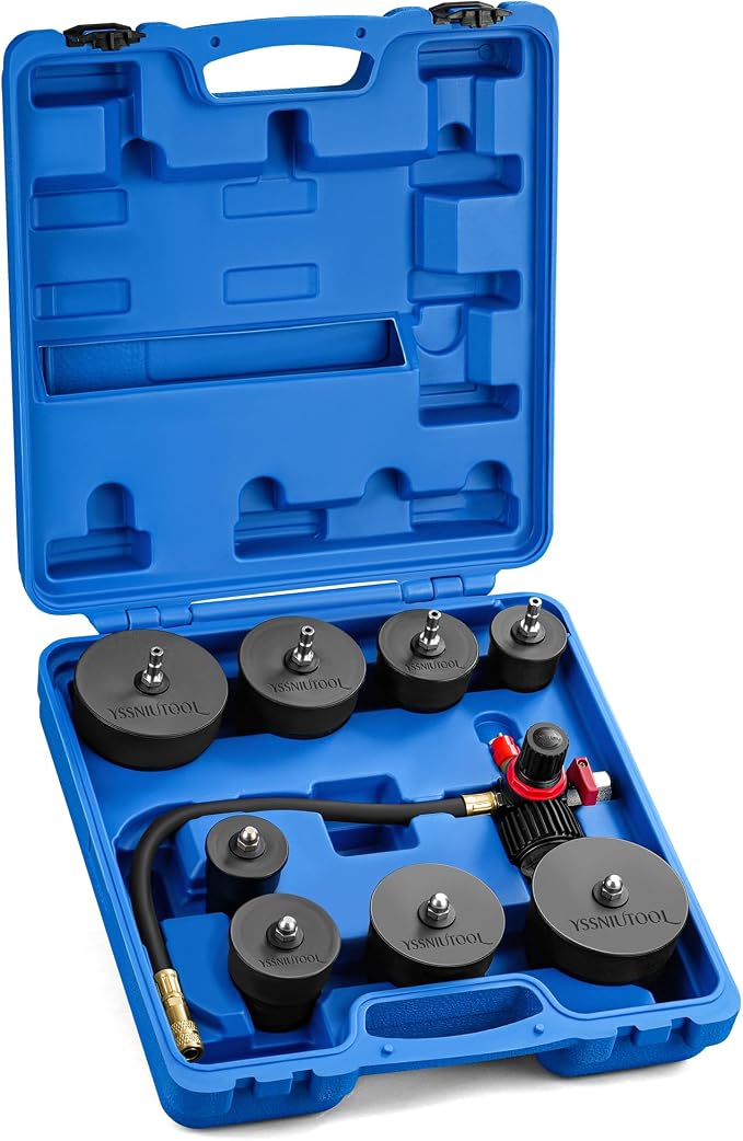 Turbo System Leakage Tester 1-3/8" to 3-1/2", Turbo Pressure Leakage Tester for Cooling Emissions Exhaust Pipes,Turbo Boost Leak Tester Set,1/4'' US Air Fitting