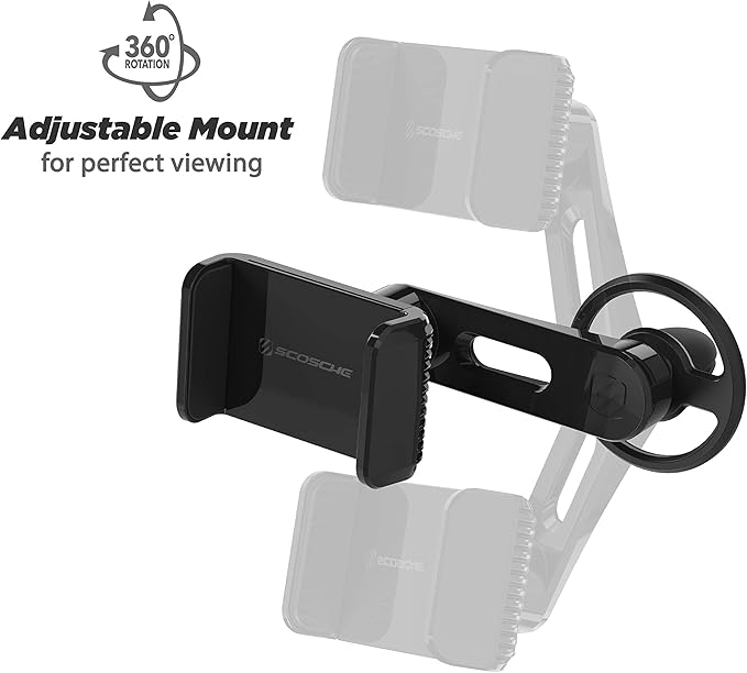 Scosche VP2M-SP Universal Freeflow Vent/Dashboard Phone Holder for Car, 2-in-1 Portable, Adjustable Non-Magnetic Mobile Device Stand with 360° Rotation, Vent Clips and Quick Grip Universal Mount Head