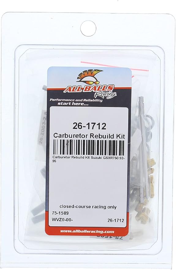 All Balls Racing 26-1712 Carburetor Rebuild Kit Compatible with/Replacement For Suzuki GSX-R 750 1993-1995