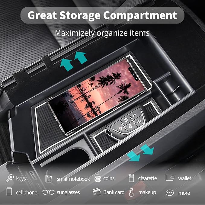 CDEFG Center Console Accessory Organizer for 2020 2021 2022 2023 2024 Cadilac CT5 ABS Material Armrest Box Insert Tray