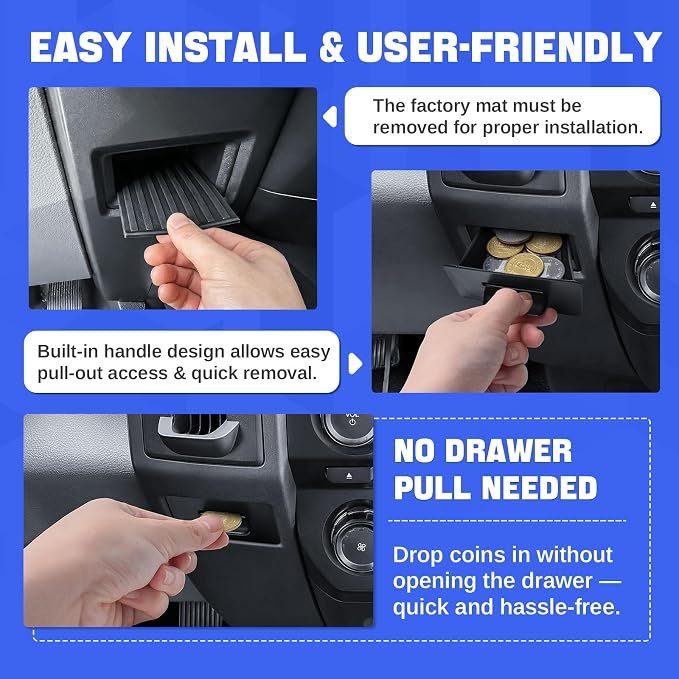 EDBETOS Center Console Drawer Organizer and Glove Box Organizer Tray for 2015-2020 Ford F150, Interior Accessories