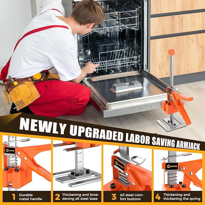 Labor Saving Arm Jack Handle 2 Pack,15 in Construction Jack, Wall Tile Locator, Multi-Function Height Adjustment Lifting Device, Door Panel Lifting Cabinet,Raised 10 in,Load 400LBS