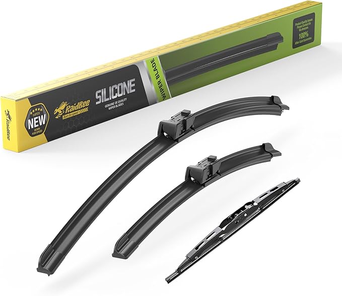 Raidbee® Silicone Windshield Wiper blades 3 pack Replacement for GMC Terrain 2010-2017 Chevy Equinox 2010-2017 All-Season Silicone Windshield Wipers 24" 17" 13"