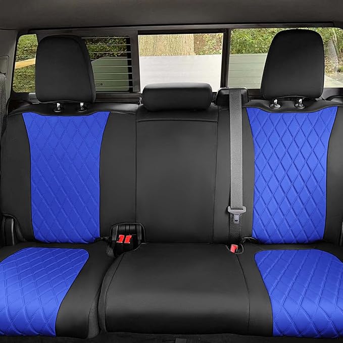 FH Group Custom Fit Car Seat Covers Specifically Made for 2019-2023 Chevrolet Silverado 1500 2500HD 3500HD WT | Custom | LT Ultraflex Neoprene Water Resistant Automotive Seat Covers - Full Set Blue