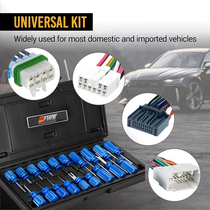 EWK 19-Piece Electrical Terminal Removal Tool Kit, Depinning Tool Set for Automotive Electrical Connectors & Wire Terminals