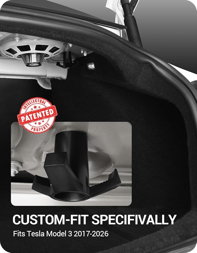 BASENOR 2026-2024 Tesla Model 3 Center Console Organizer and Model 3 Trunk Grocery Bag Hook