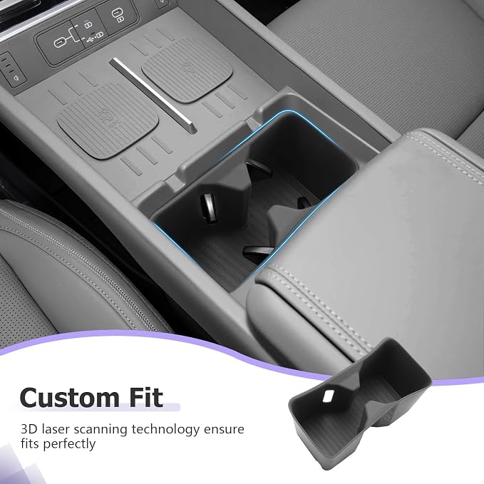 LUWU 2025 2026 Santa Fe Center Console Cup Holder Compatible with Santa Fe 2024 2025 2026 Interior Accessories Premium Silicone Material Cup Holder Spill-Proof, Easy Install & Clean