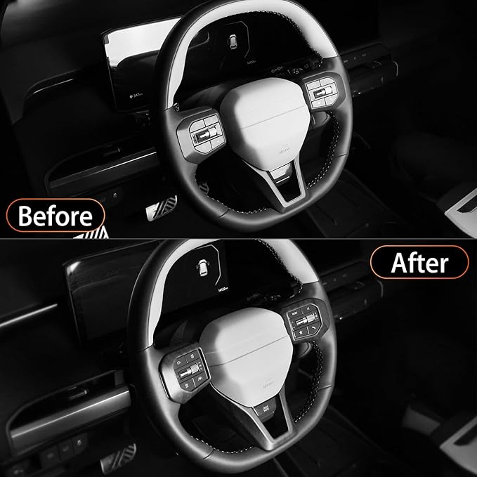 YOUTOOCAR 3PCS Steering Wheel Button Frame Cover Compatible with Kia K4 GT-Line Kia EV6 GT-Line 2025 Kia EV3 GT-Line Accessories (3, Wood Grain)