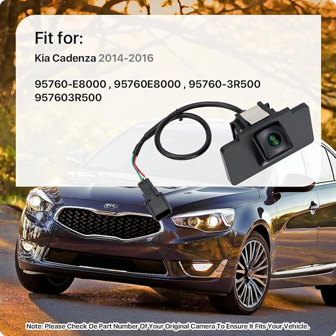 95760-E8000 Rear View Camera Replacement for Kia Cadenza 2014-2016, OE Backup Cam Replaces 95760E8000, 95760-3R500, 957603R500 by GreenYi